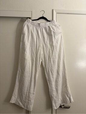 Abercrombie & Fitch Off-White Elastic Waist Pants